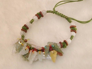 Bracelet jade feuilles