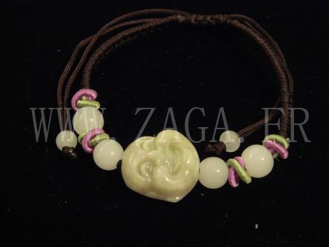Bracelet jade bouddha de bonheur