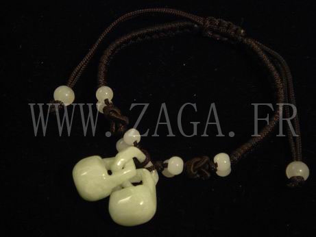 Bracelet jade serrures de protection