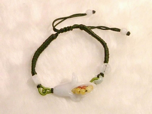 Bracelet jade fleur de lotus
