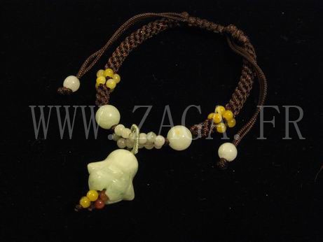 Bracelet jade fleur de lotus