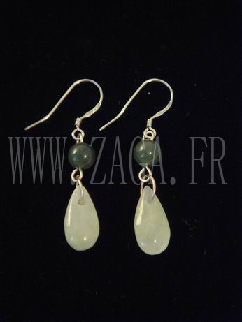 Boucles d`oreille jade coups d`eau