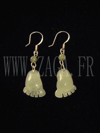 Boucles d`oreille jade pieds