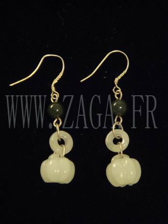 Boucles d`oreille jade potirons