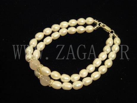 Bracelet perles de culture et quartz roses