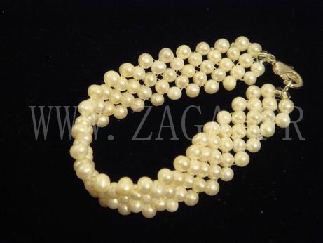 Bracelet perles de culture tress&eacute;es