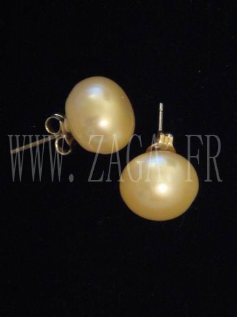 Boucles d`oreille perles de culture 12mm roses