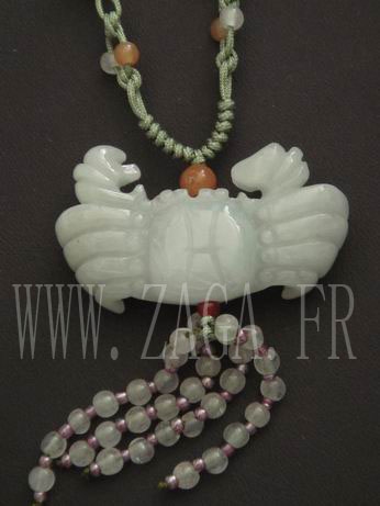 Collier jade crabe