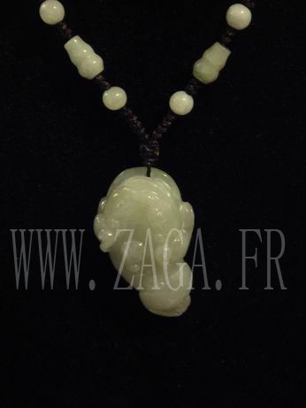 Collier jade grenouille
