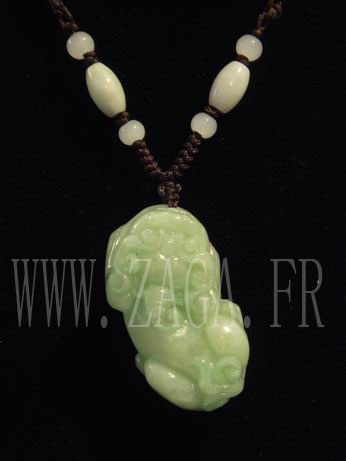 Collier jade lion dragon