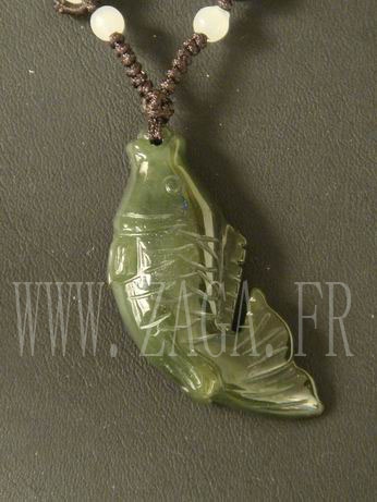 Collier jade poisson