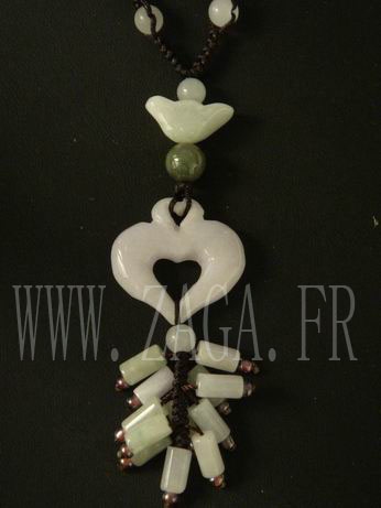 Collier jade coeur