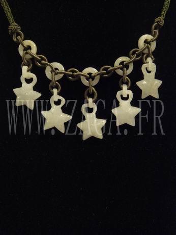 Collier jade &eacute;toiles