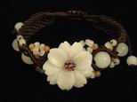 Bracelet jade grande fleur