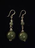 Boucles d`oreille jade boules vertes