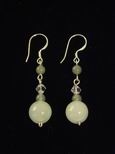 Boucles d`oreille jade boules blanches