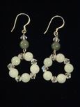 Boucles d`oreille jade cercles de boules