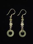 Boucle d`oreille jade cercles verts