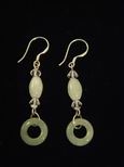 Boucles d`oreille jade cercles verts