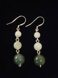 Boucles d`oreille jade trois boules