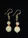 Boucles d`oreille jade fleurs