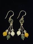 Boucles d`oreille jade cercles tricolores