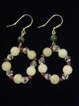 Boucles d`oreille jade cercles de boules