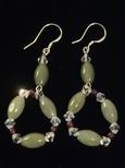 Boucles d`oreille jade cercles de boules