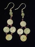 Boucles d`oreille jade m&eacute;daillons de protection