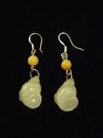 Boucles d`oreille jade escargots
