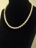 Collier perles de culture ovales blanches 6-7mm