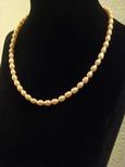 Collier perles de culture ovales roses 6-7mm