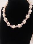 Collier perles de culture et quartz roses