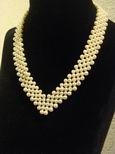 Collier perles de culture tress&eacute;es