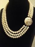 Collier perles de culture trois rangs
