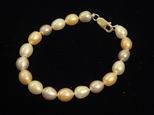 Bracelet perles de culture tricolores