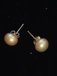 Boucles d`oreille perles de culture 8,5mm roses fonc&eacute;s