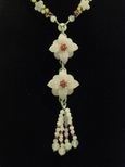 Collier jade double fleurs